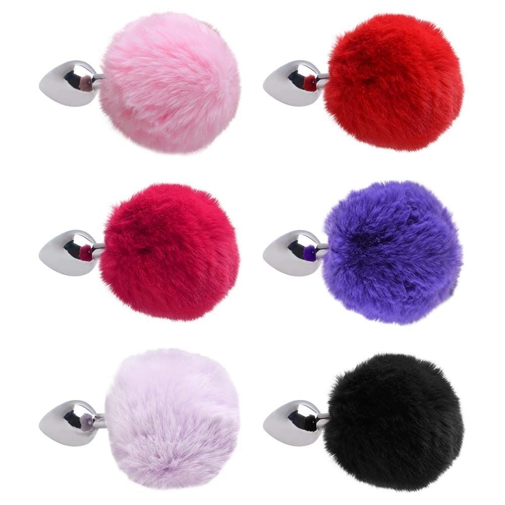 Plug Anal Médio Aço Pompom Coelho Sexy Import