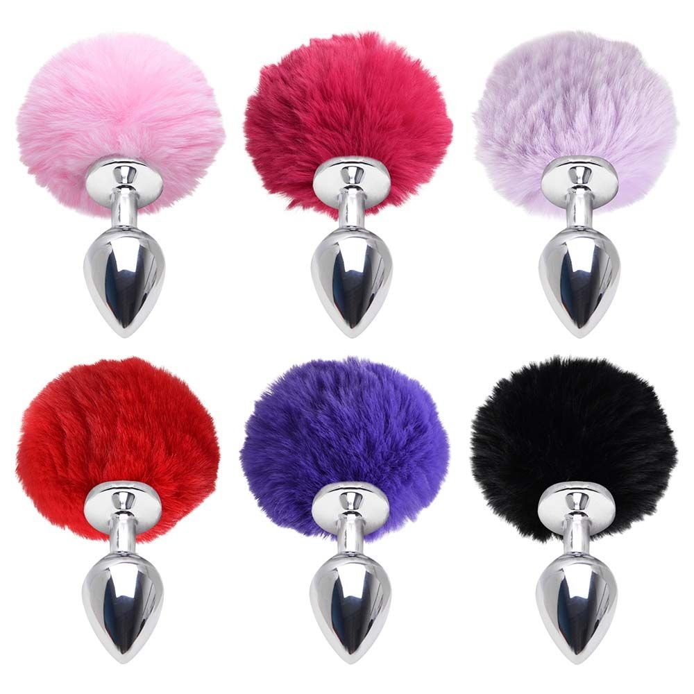 Plug Anal Médio Aço Pompom Coelho Sexy Import