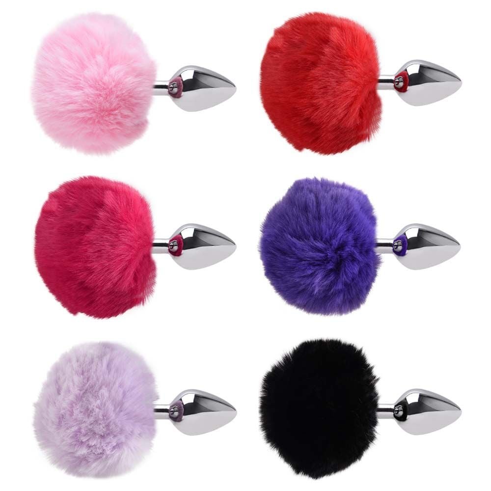 Plug Anal Médio Aço Pompom Coelho Sexy Import