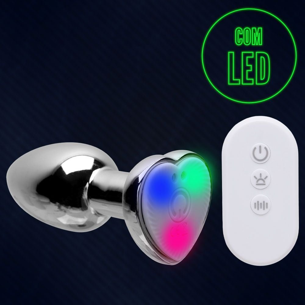 Plug Anal Metal Led 12 Vibrações Tamanho P Vipmix