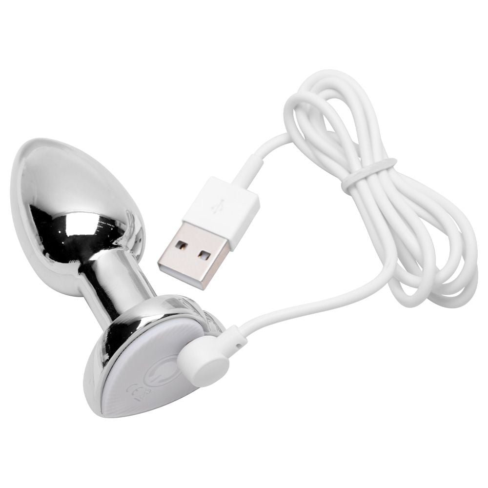 Plug Anal Metal Led 12 Vibrações Tamanho P Vipmix