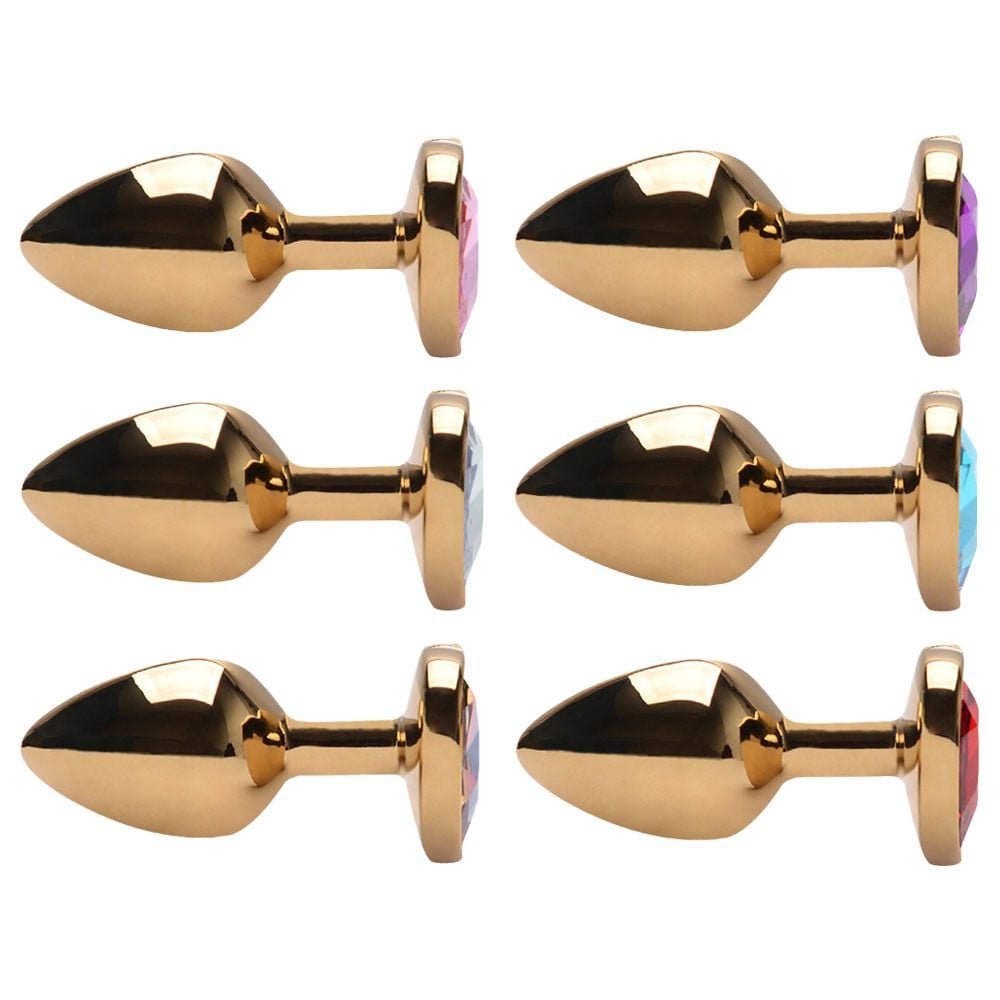 Plug Anal P Aço Dourado Coração Vipmix