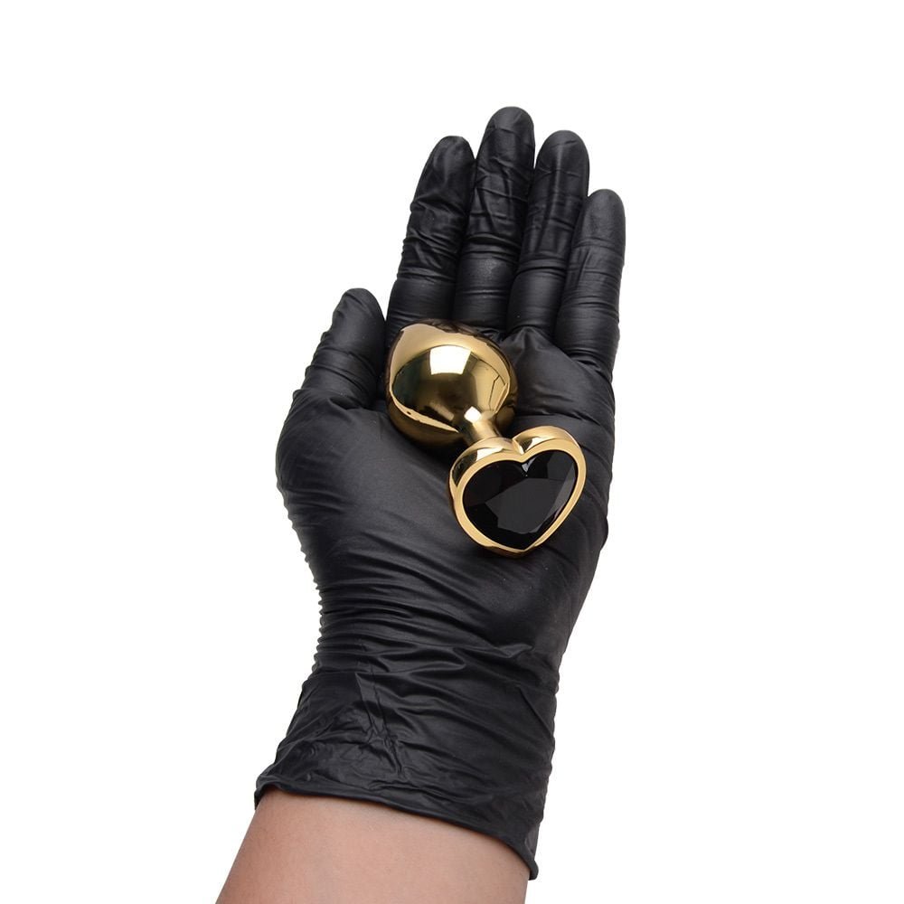 Plug Anal P Coração Dourado 7 X 2,8cm Sexy Import