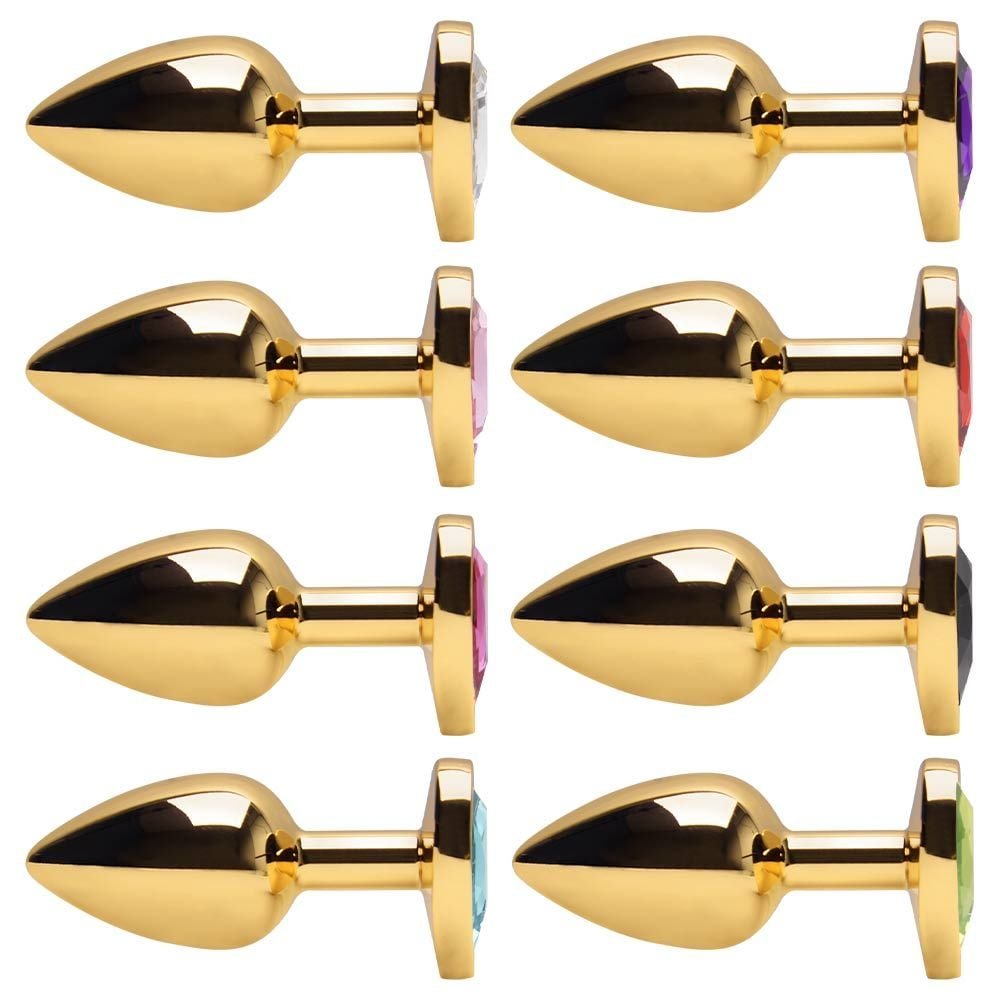 Plug Anal P Coração Dourado 7 X 2,8cm Sexy Import