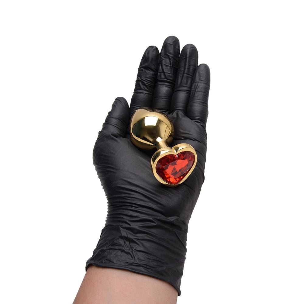 Plug Anal P Coração Dourado 7 X 2,8cm Sexy Import