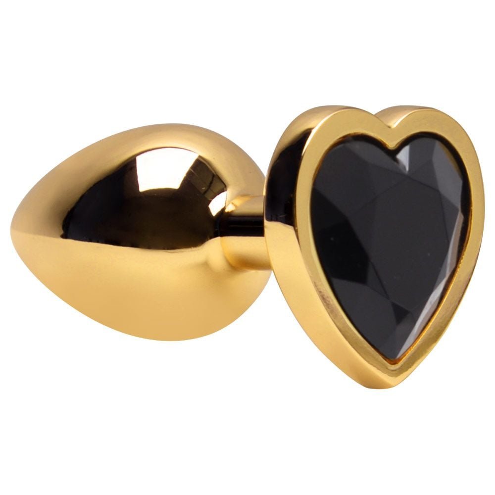 Plug Anal P Coração Dourado 7 X 2,8cm Sexy Import