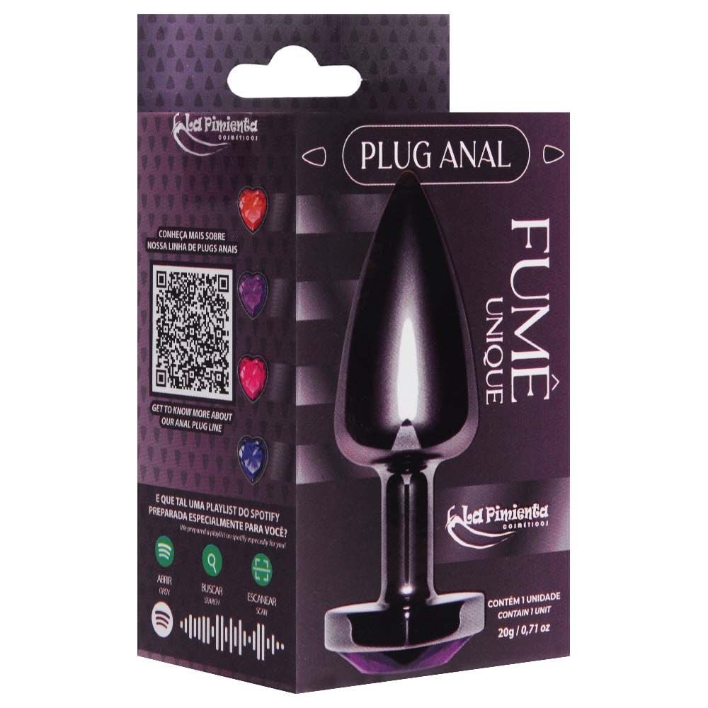 Plug Anal P Coração Unique Fumê Abs La Pimienta