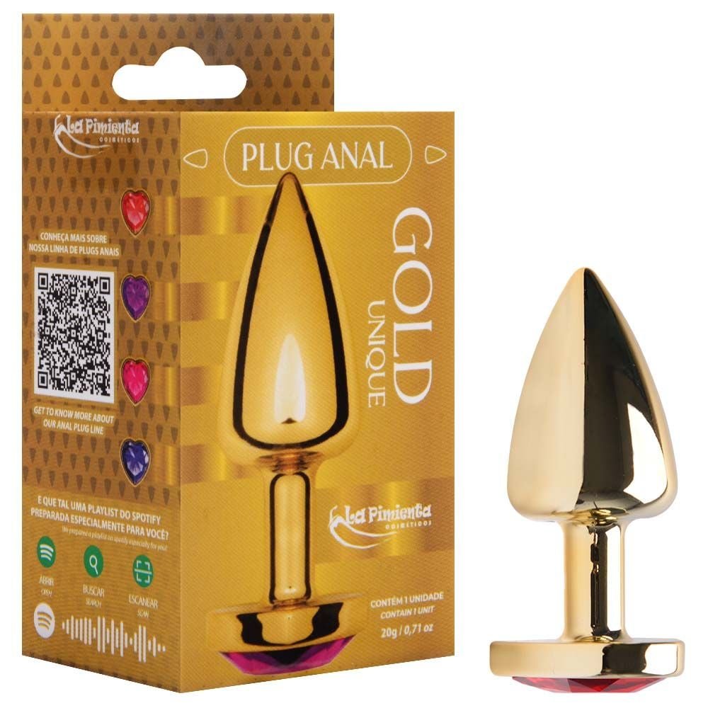 Plug Anal P Coração Unique Gold Abs La Pimienta