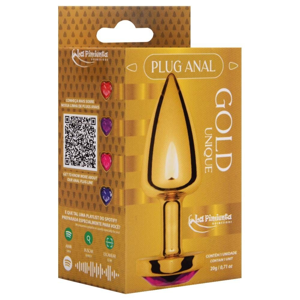 Plug Anal P Coração Unique Gold Abs La Pimienta