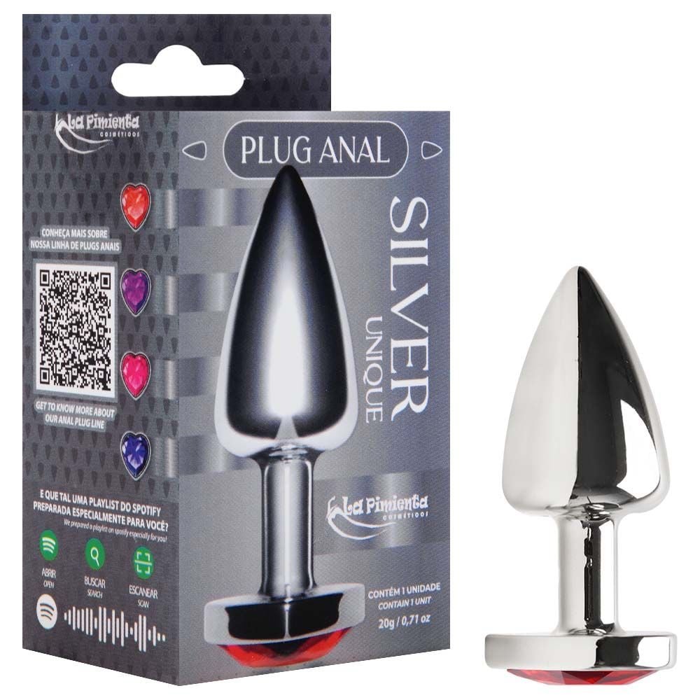 Plug Anal P Coração Unique Silver Abs La Pimienta