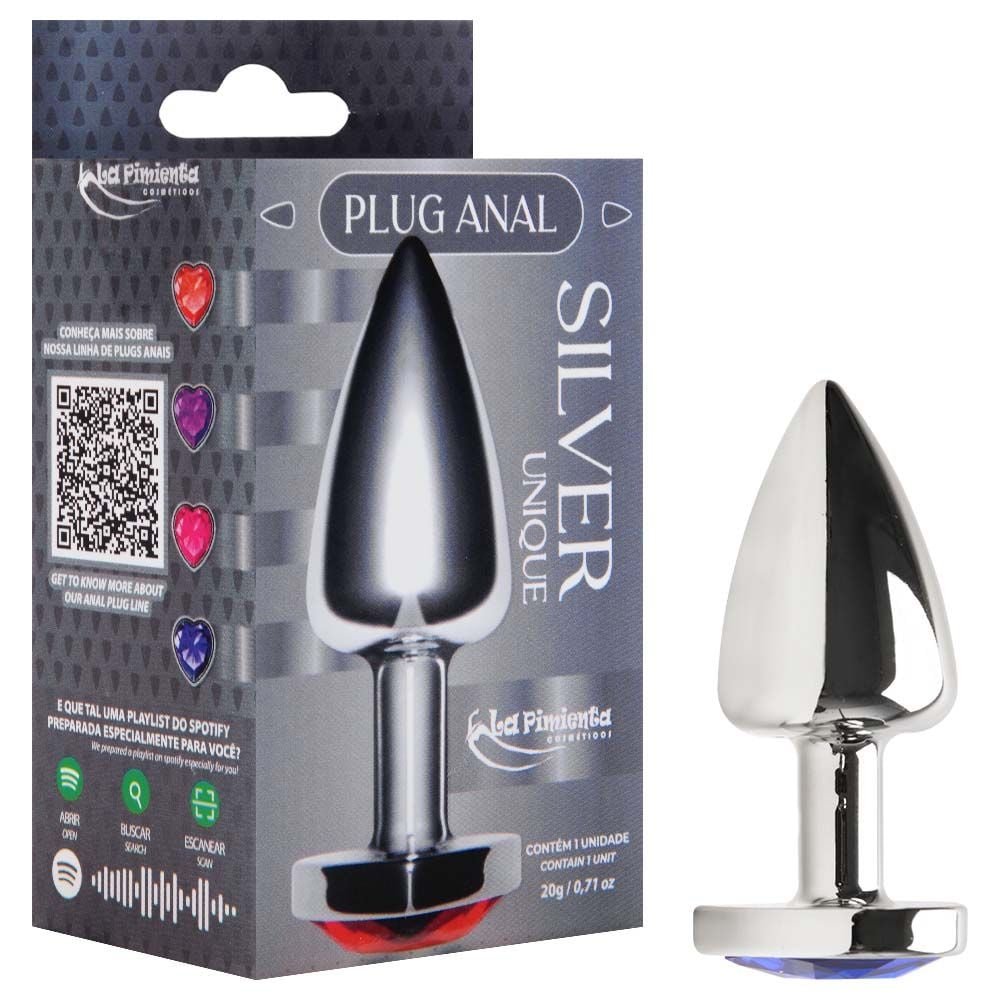 Plug Anal P Coração Unique Silver Abs La Pimienta