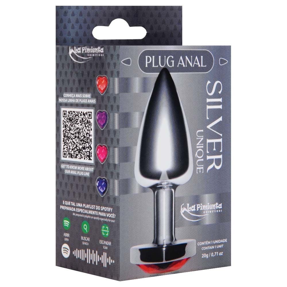 Plug Anal P Coração Unique Silver Abs La Pimienta