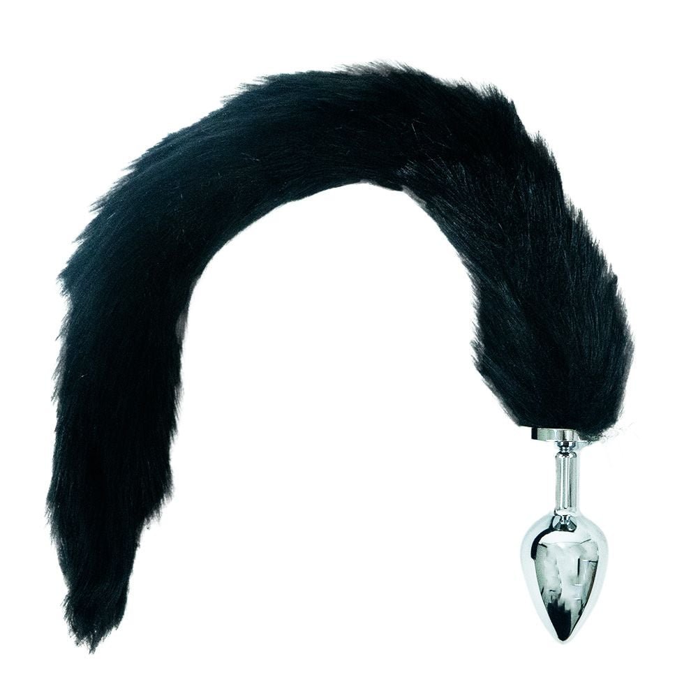 Plug Anal Rabo Raposa Preto 40cm Sexy Import