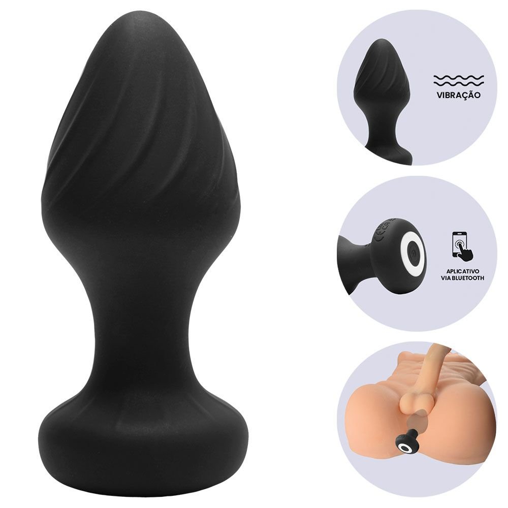 Plug Anal Silicone 9 Vibrações Aplicativo Vipmix