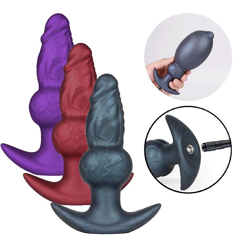 Plug Anal Silicone Inflável - 12,0 X 4,0 - Preto