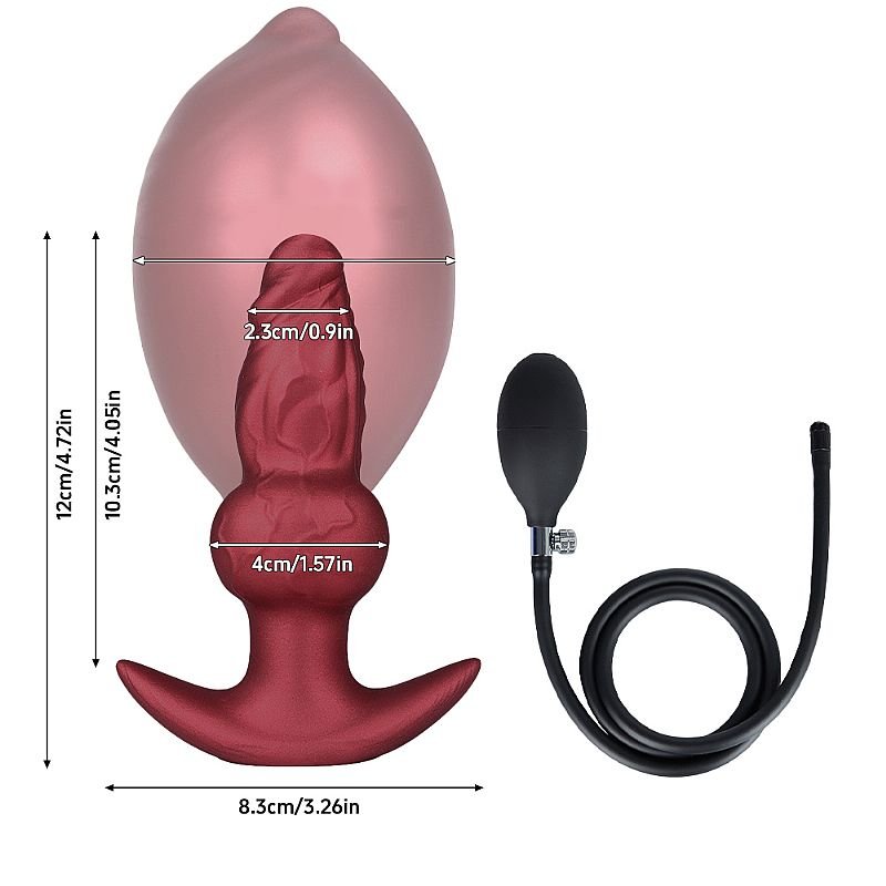 Plug Anal Silicone Inflável - 12,0 X 4,0 - Roxo
