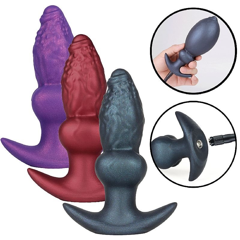 Plug Anal Silicone Inflável - 12,0 X 4,0 - Tex2 - Preto