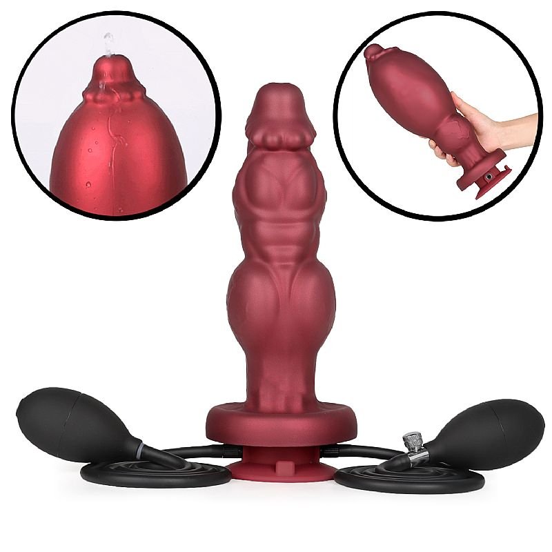 Plug Anal Silicone Inflável com Spray de água - 26,0 x 7,2