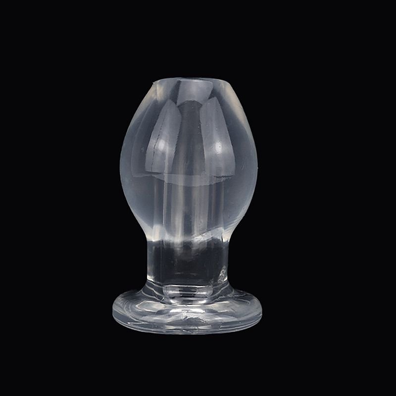 Plug Anal Vazado em Plástico - 13,5 X 7,8 cm - Tamanho GG - Preto