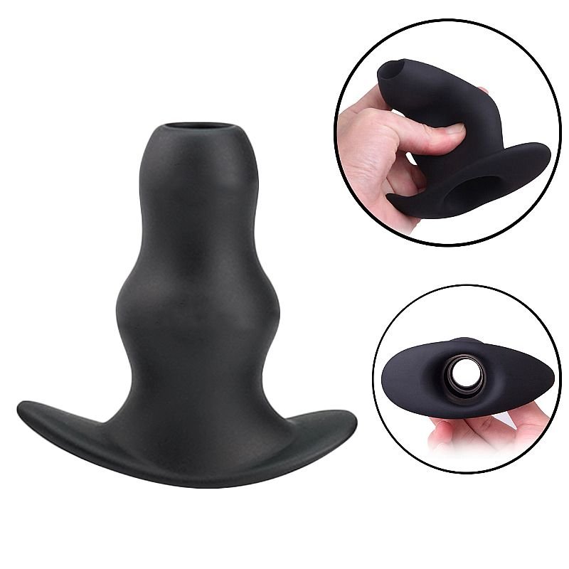 Plug Anal Vazado em Silicone - 9.7 X 4.6 cm