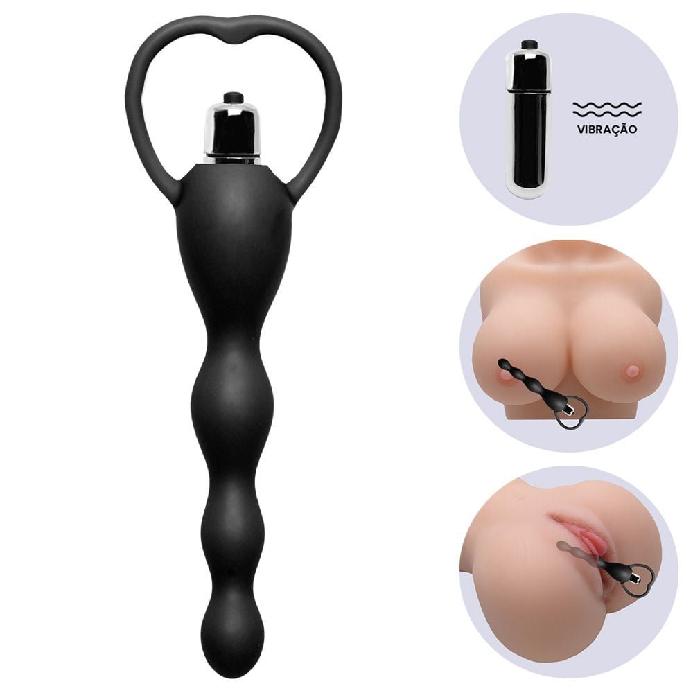Plug Anal Vibro Toque Macio E Aveludado 16 X 3,5cm Vipmix