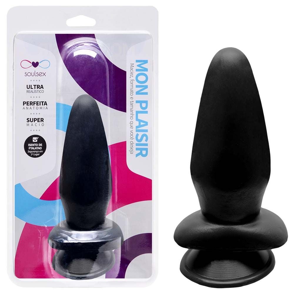 Plug Borracha Maciço Ventosa 14 X 5,5cm Soulsex