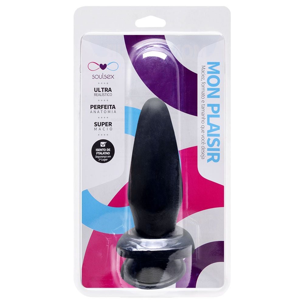Plug Borracha Maciço Ventosa 14 X 5,5cm Soulsex