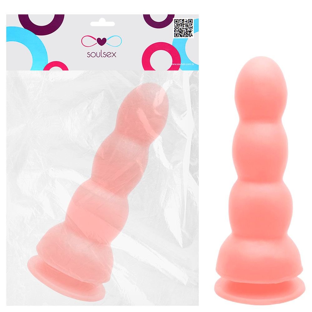 Plug Borracha Maciço Ventosa 17,5 X 5cm Soulsex