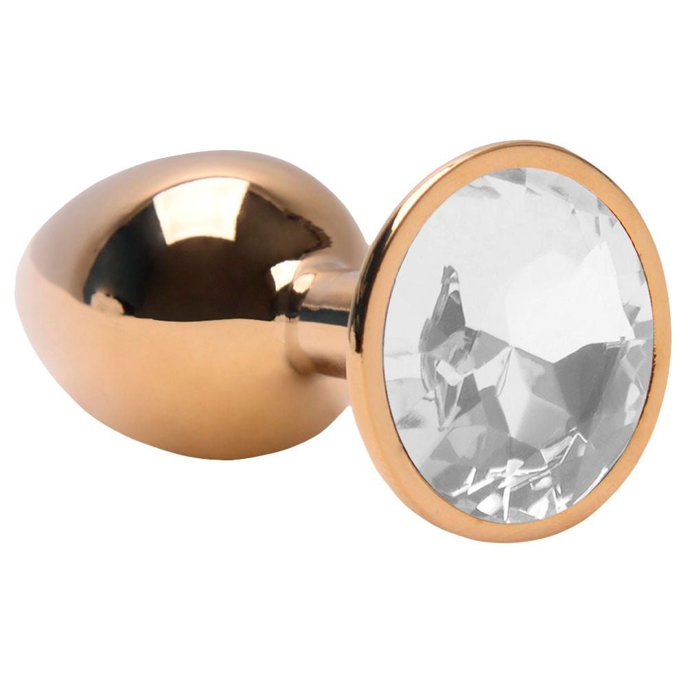 Plug P Anal Aço Dourado Pedra Vipmix