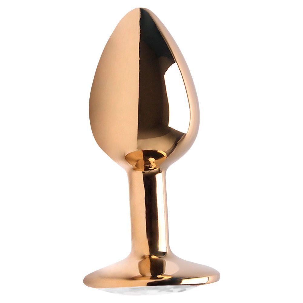 Plug P Anal Aço Dourado Pedra Vipmix