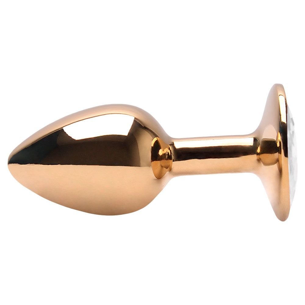 Plug P Anal Aço Dourado Pedra Vipmix