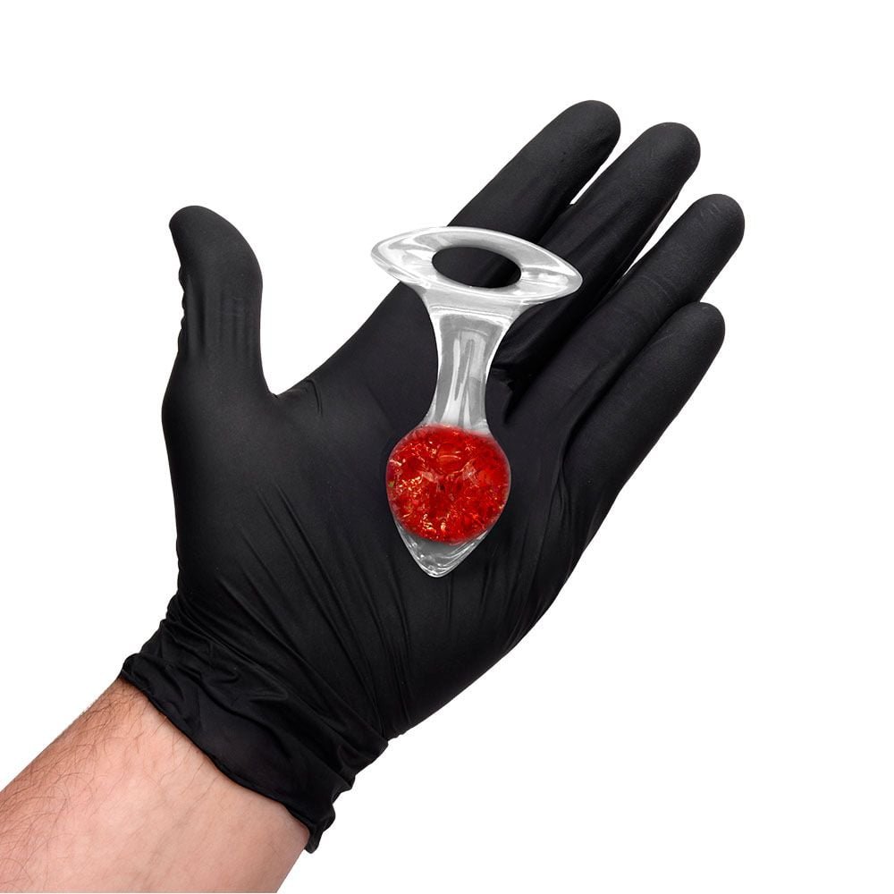 Plug P Anal Silicone Esfera Vidro Coração Vipmix
