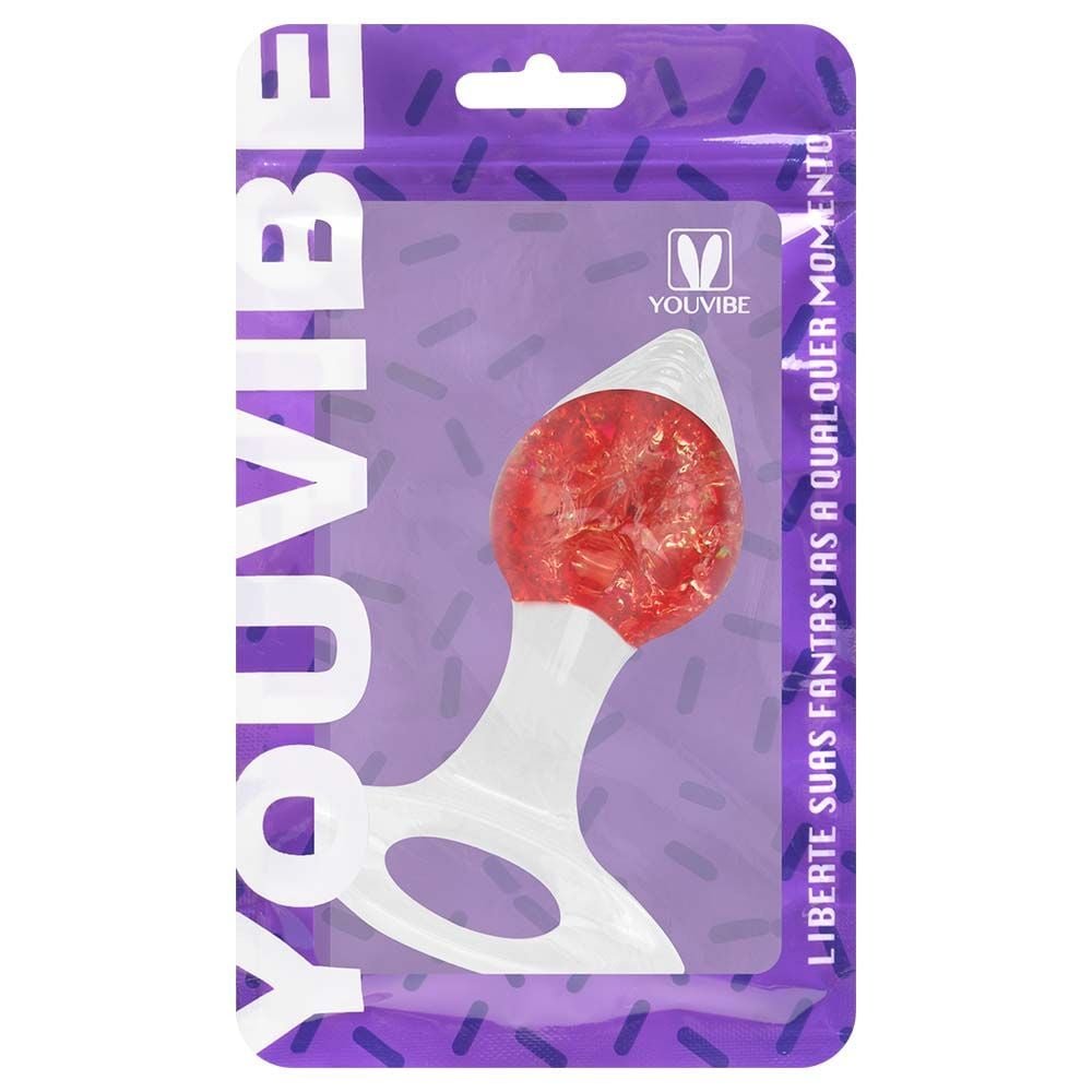Plug P Anal Silicone Esfera Vidro Coração Vipmix