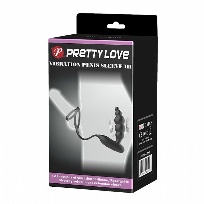 Plug para Próstata em Silicone com Anel Duplo - Vibration Penis Sleeve III - Pretty Love