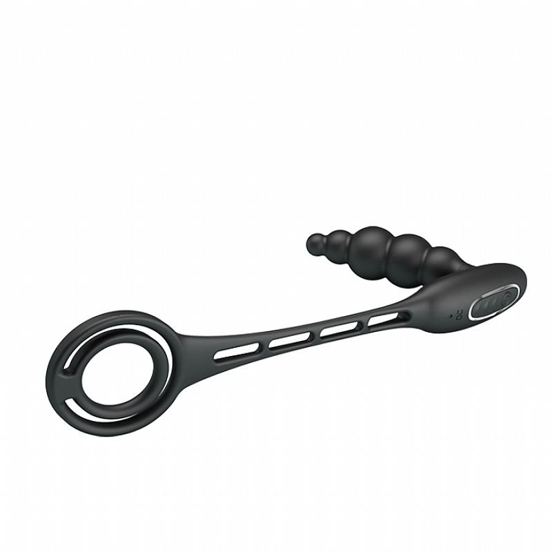 Plug para Próstata em Silicone com Anel Duplo - Vibration Penis Sleeve III - Pretty Love