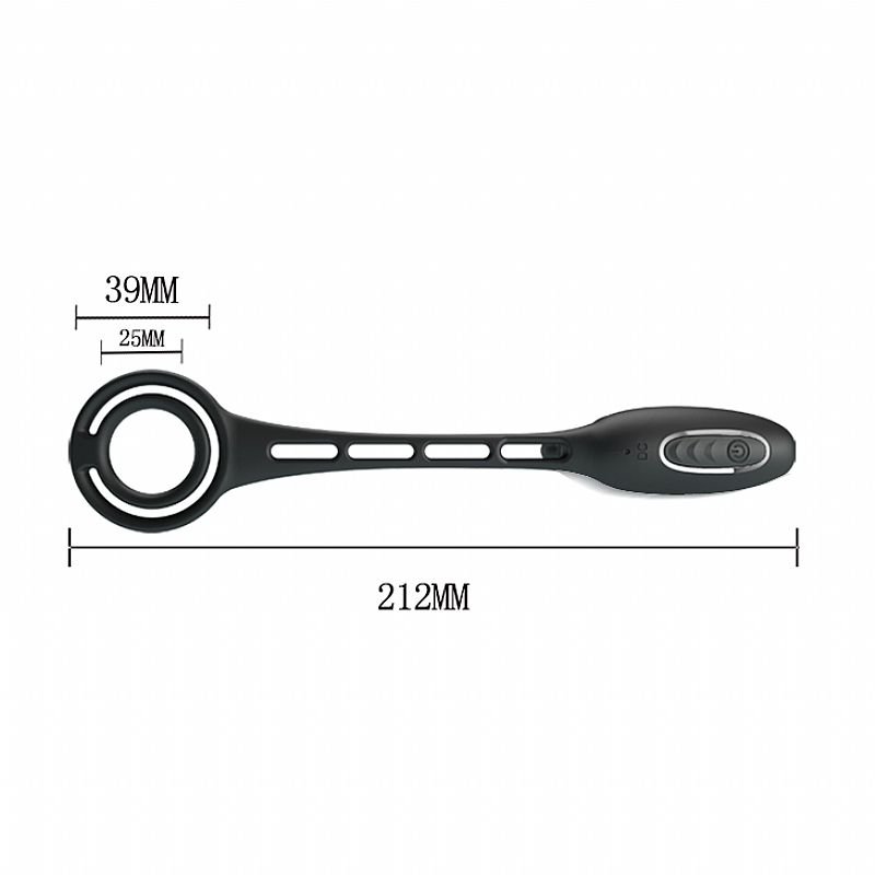 Plug para Próstata em Silicone com Anel Duplo - Vibration Penis Sleeve III - Pretty Love