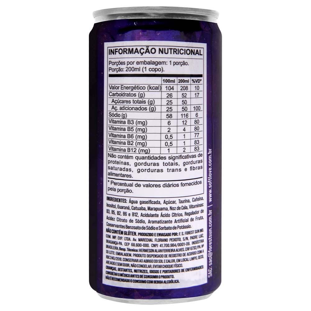 Poção Da Bruxa Energético Taurina 269ml Soft Love
