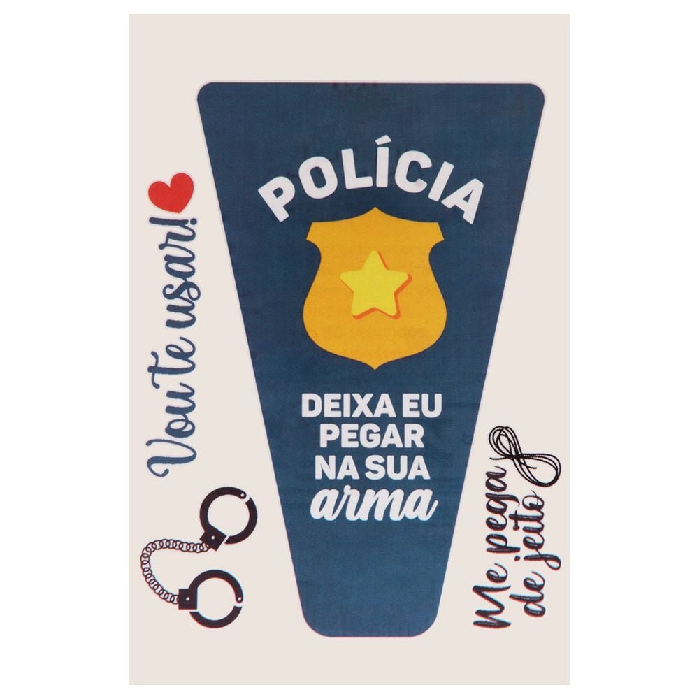 Polícia Tatuagem Temporária 10 X 14cm Sedux
