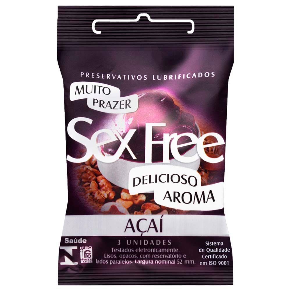 Preservativo Açaí Com 3 Unidades Sex Free
