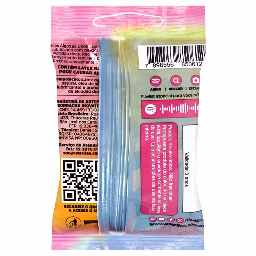 Preservativo Algodão Doce 03 Unidades Rilex
