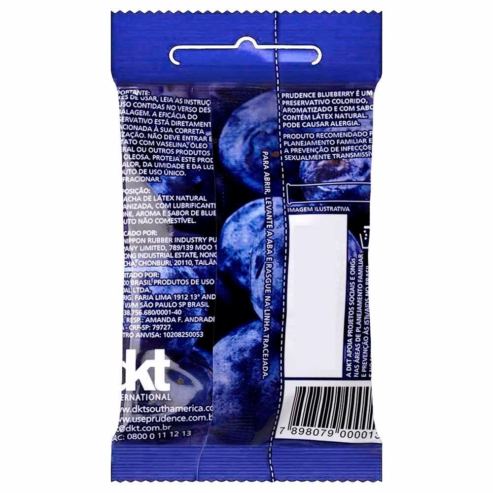 Preservativo Blueberry Com 3 Unidades Prudence
