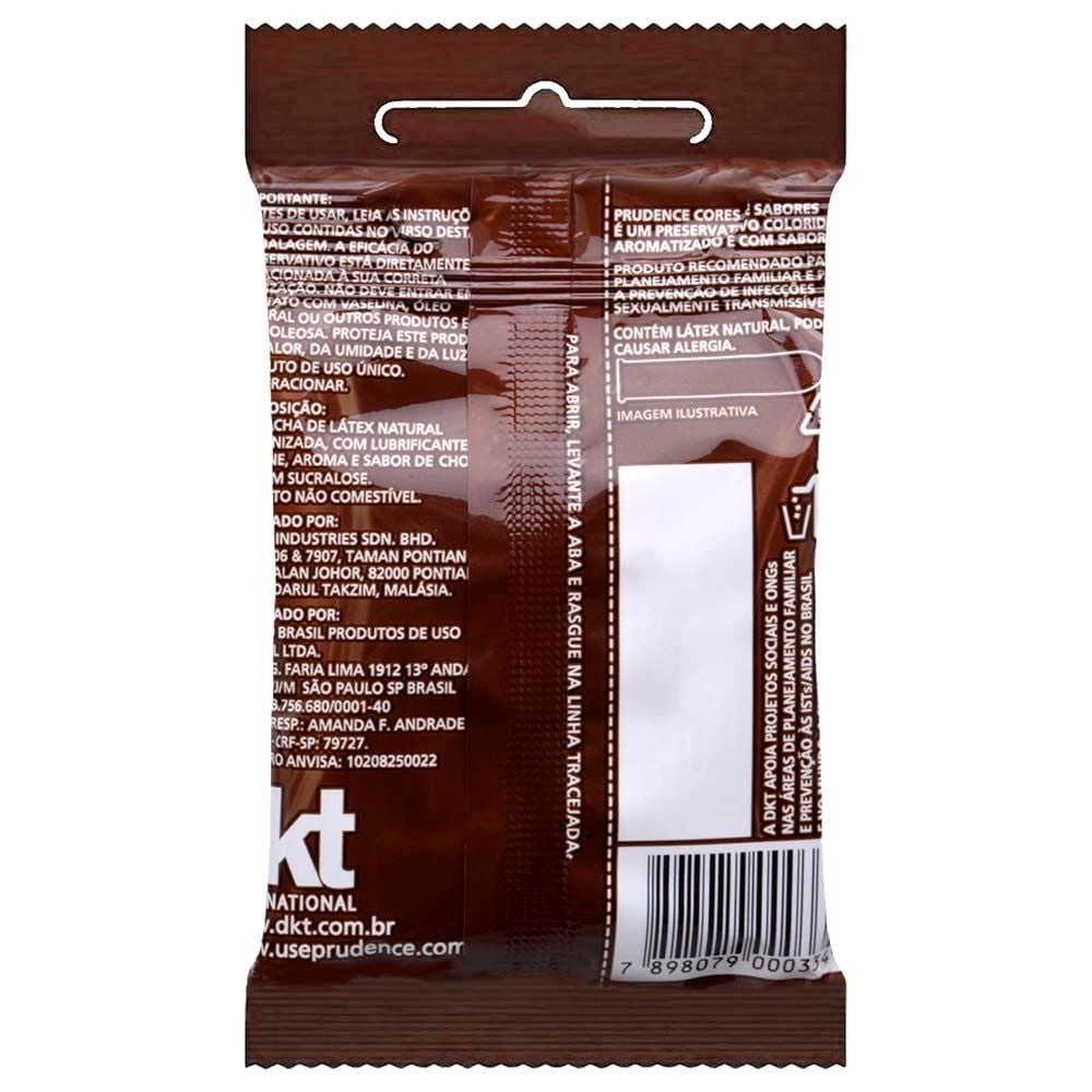 Preservativo Chocolate Com 3 Unidades Prudence