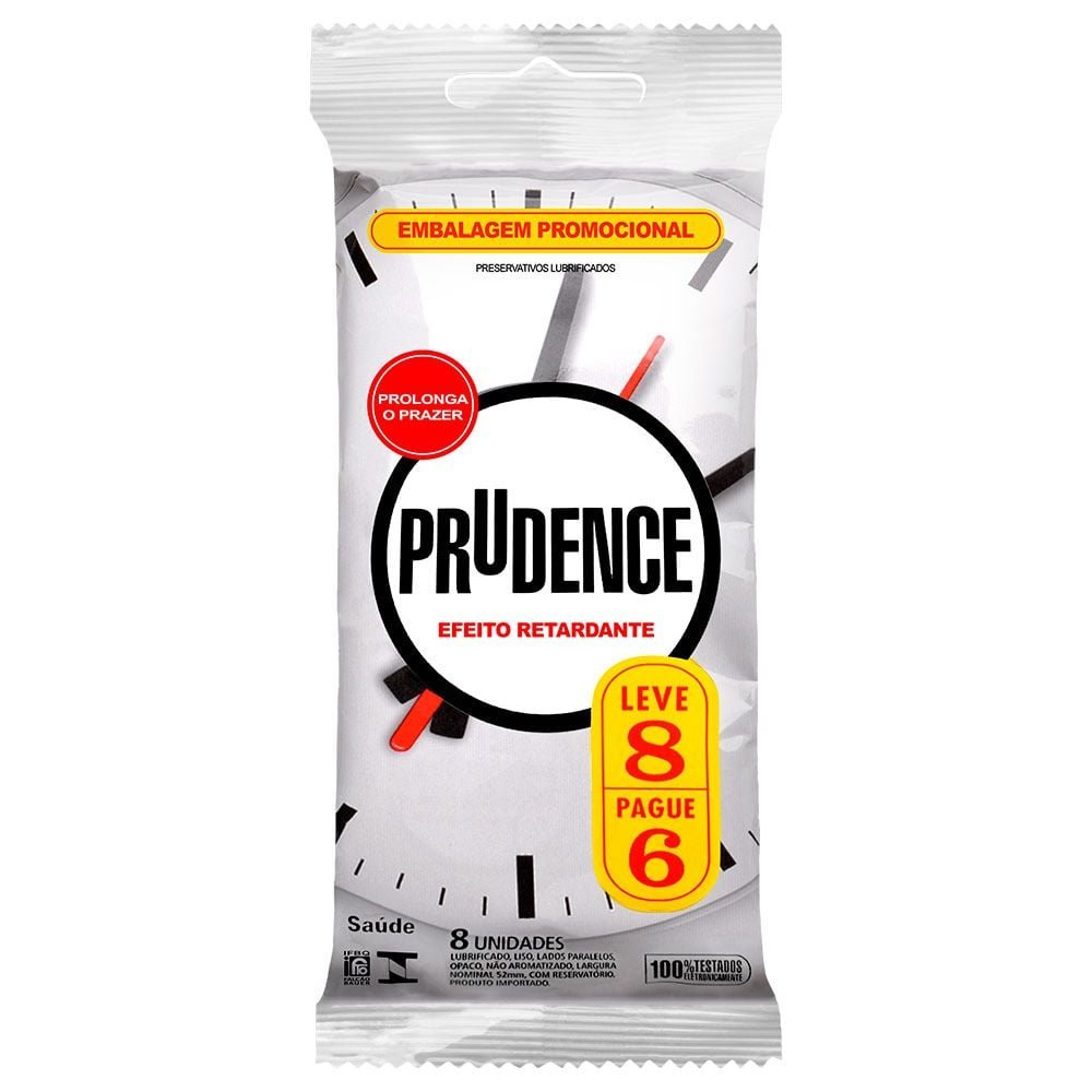 Preservativo Efeito Retardante Com 8 Unidades Prudence