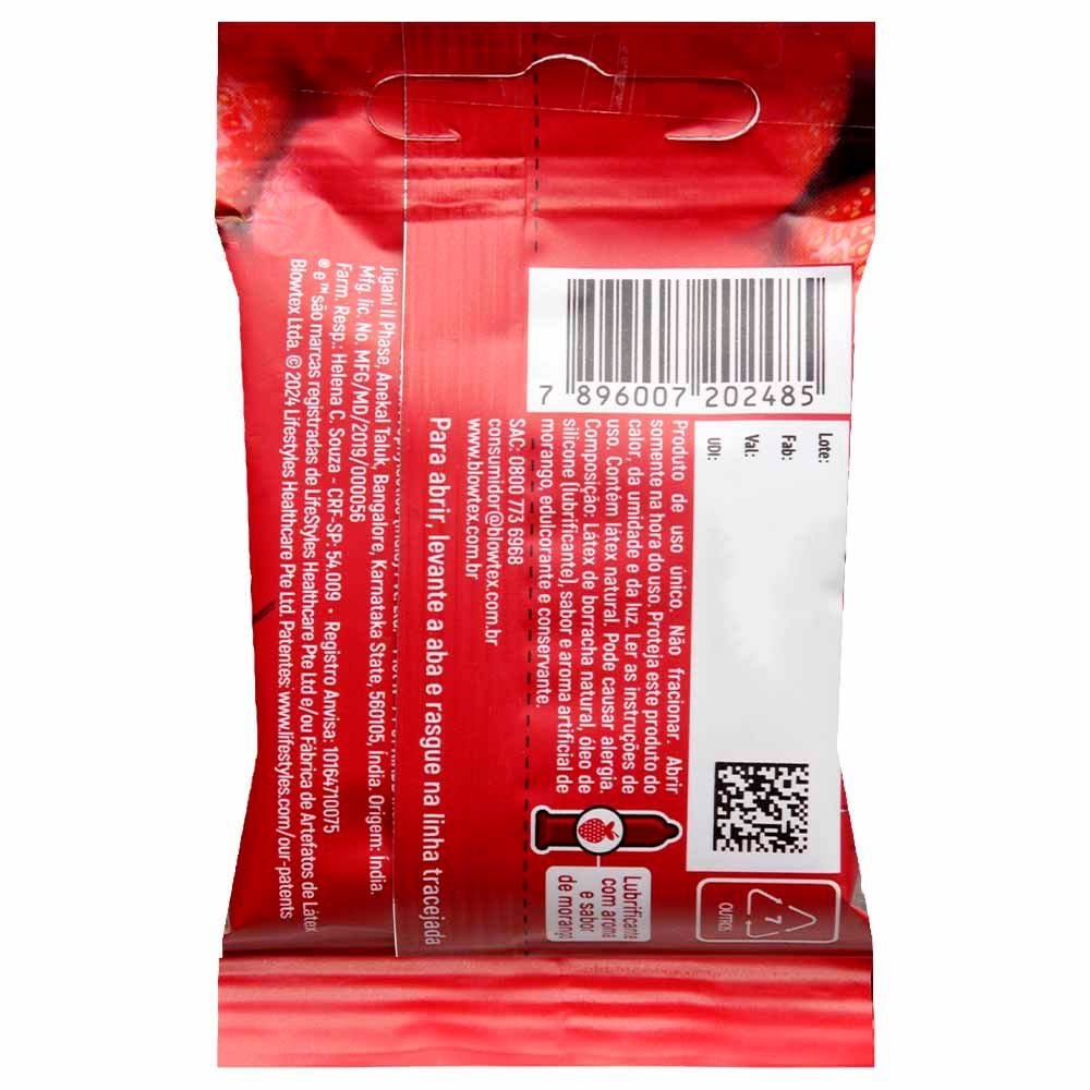 Preservativo Elite Morango 03 Unidades Blowtex