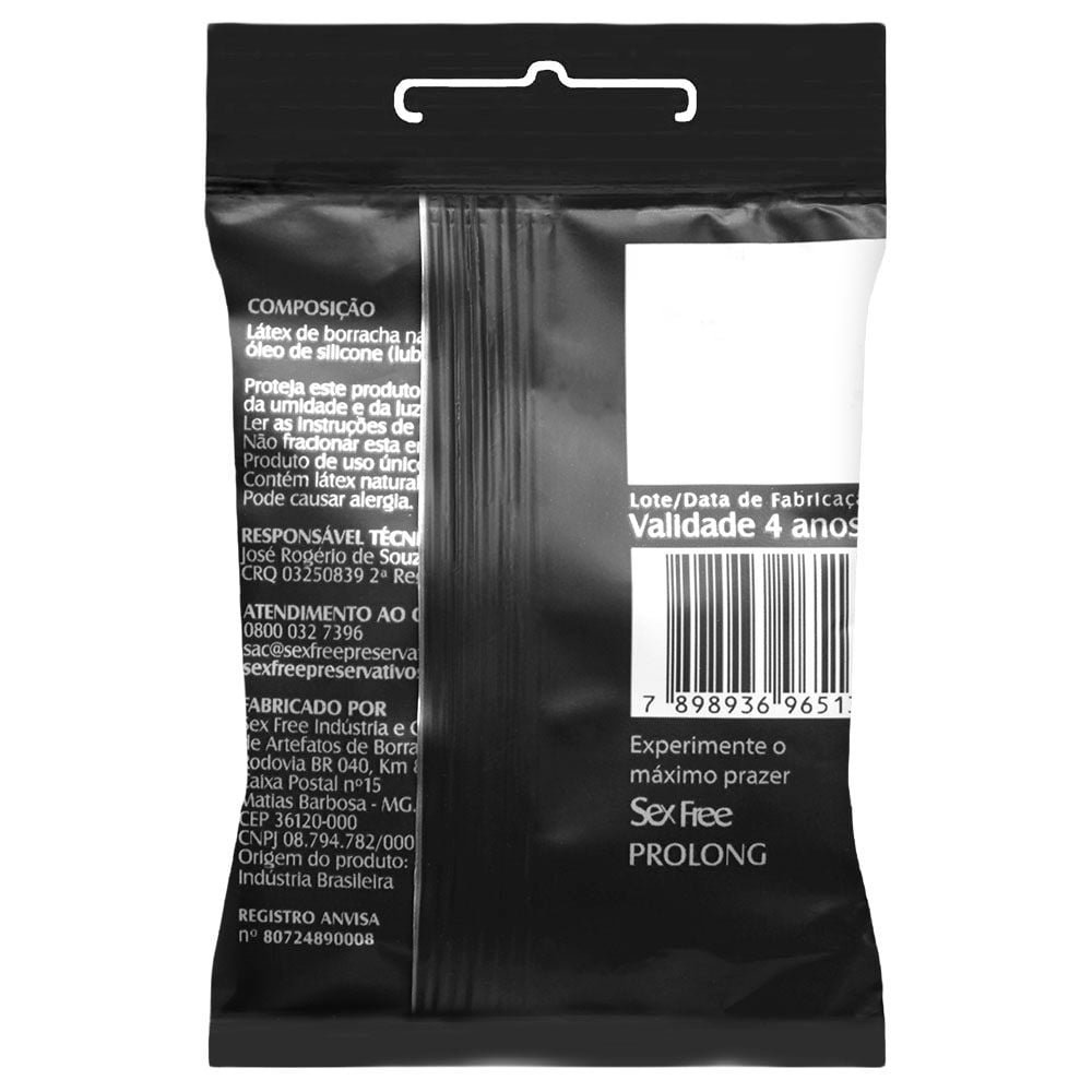 Preservativo Extra Large 56mm Com 3 Unidades Sex Free