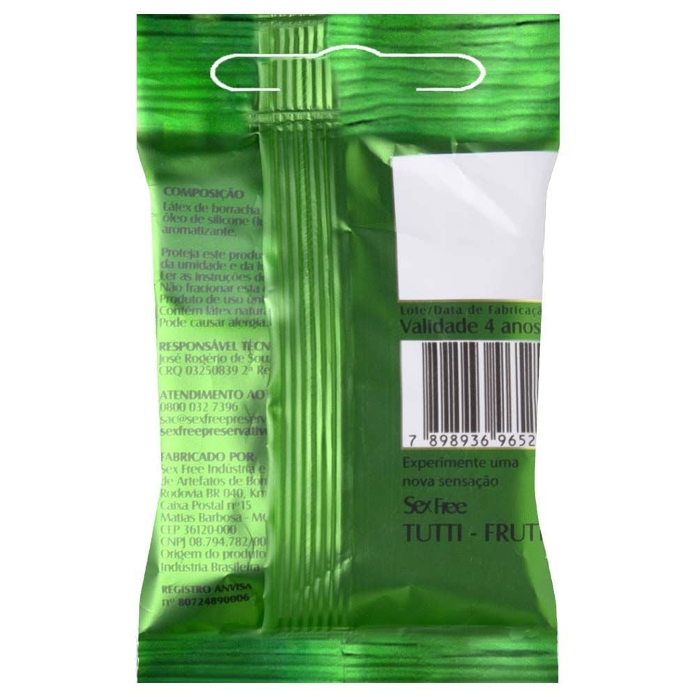 Preservativo Menta Com 3 Unidades Sex Free