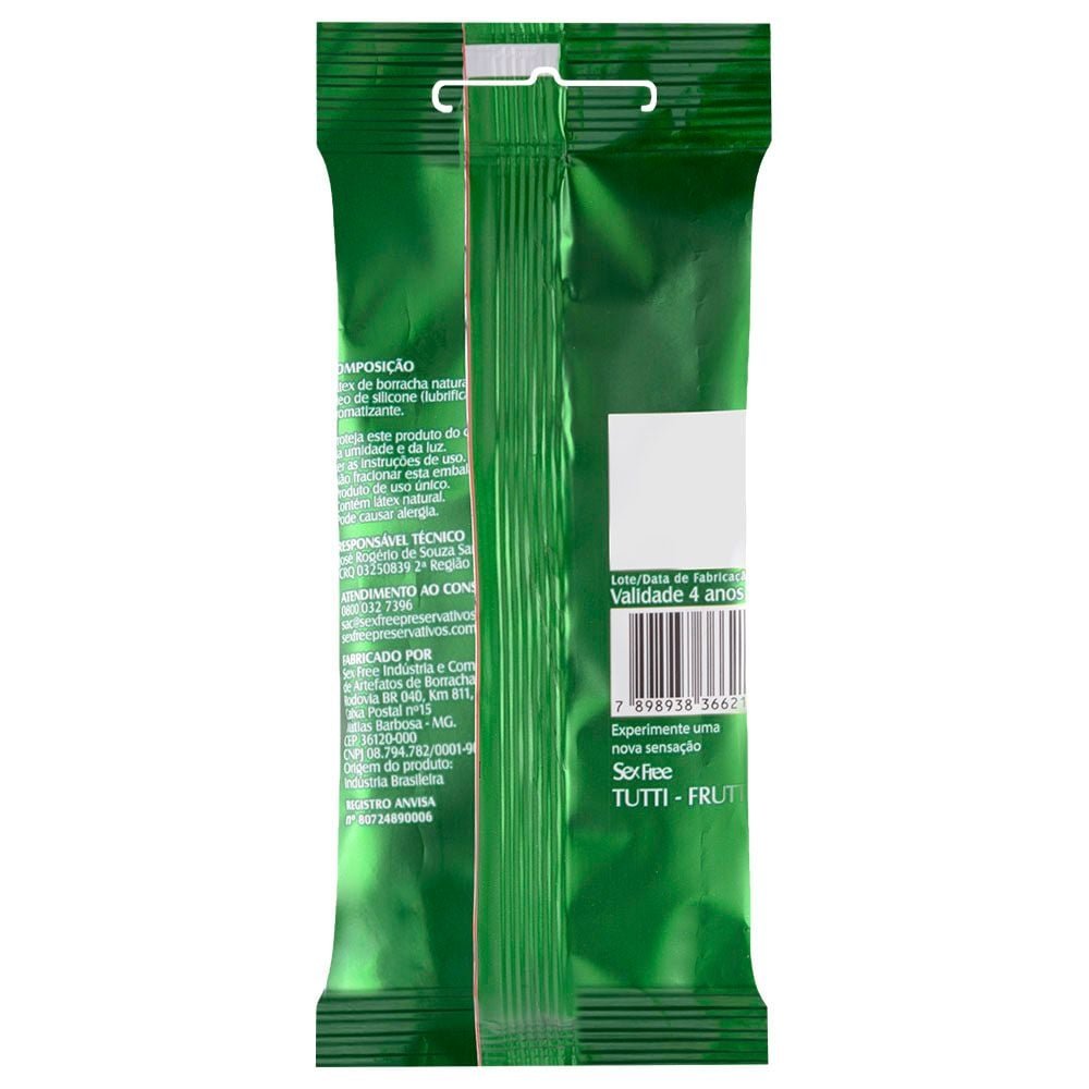 Preservativo Menta Com 8 Unidades Sex Free