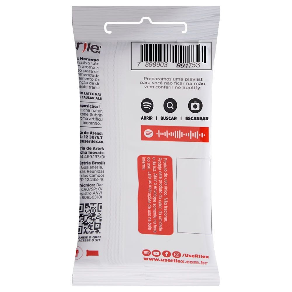 Preservativo Morango 06 Unidades Rilex