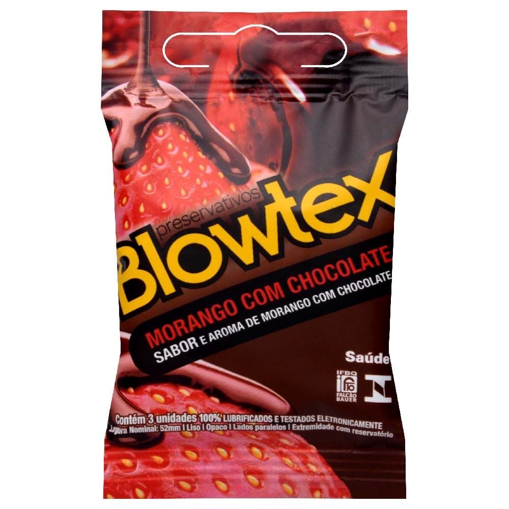 Preservativo Morango Com Chocolate 03 Unidades Blowtex