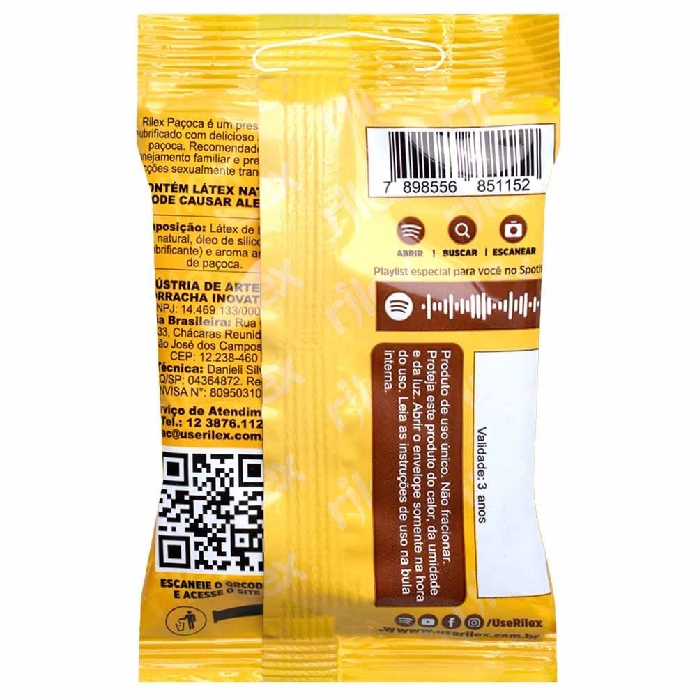 Preservativo Paçoca Com Carinho 03 Unidades Rilex
